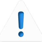 Warning triangle icon indicating mild side effects after dental surgery