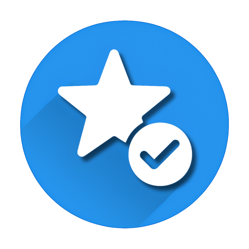 Значок пожизненного стоматологического осмотра со звездочкой и галочкой