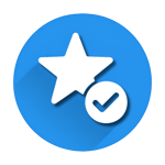 Lifetime dental check-up icon with star and tick symbol