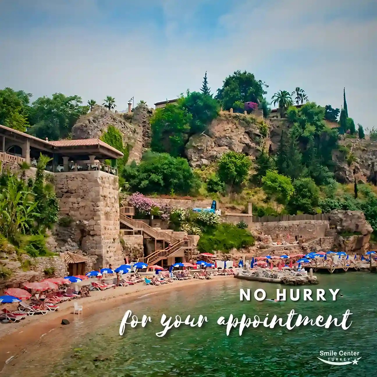 Mediterranean coast and dental clinic in Antalya