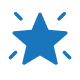 Radiant star icon representing outstanding results and happy smiles