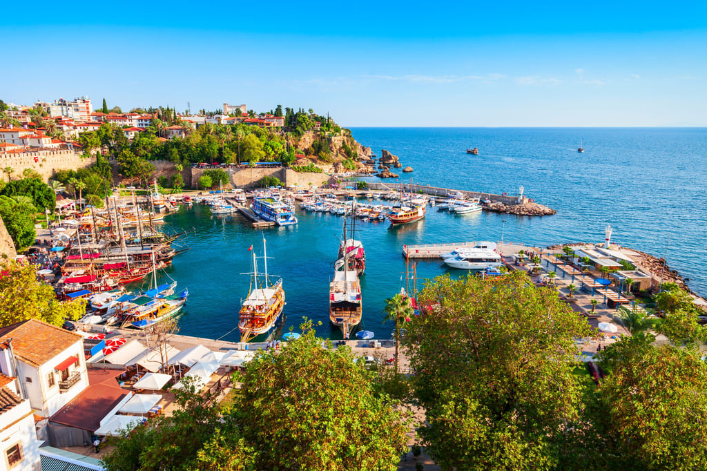 Kaleici old town harbor in Antalya, Turkey